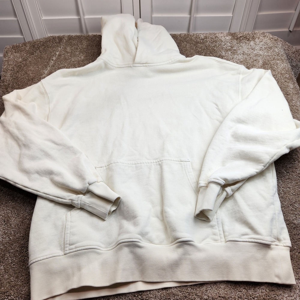 Shaka Wear Mens XL Cream Heavyweight Garment‎ Dye Streetwear Essentials Hoodie